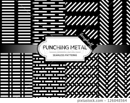 穿孔金屬槽孔的無縫圖案集 126848564