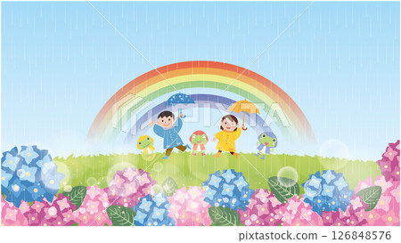 Summer rainy season material background 126848576