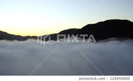 Castle in the Sky: Dawn seen from the ruins of Takeda Castle 126848800