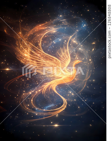 Cartoon style phoenix illustration 126848808