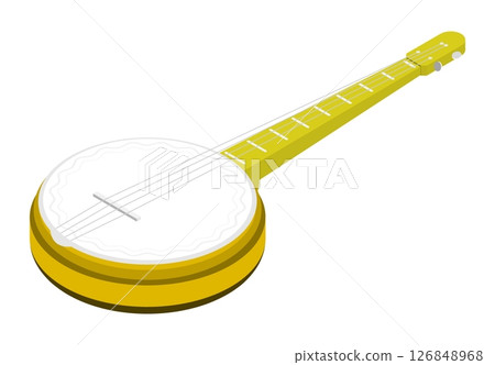 Isometric national musical string instrument bungee top view. Guitarist folk musical instrument. Realistic 3D vector concept isolated on white background 126848968