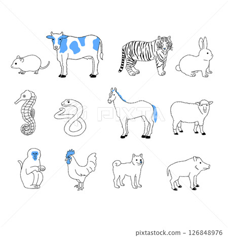 十二生肖動物插圖集 126848976