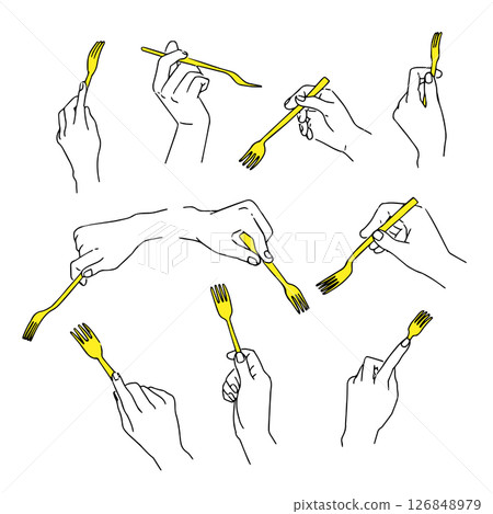 Illustration set with fork 126848979