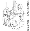 Illustration of casual people on a train 126848988