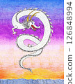 White dragon drawn with colored pencils 126848994