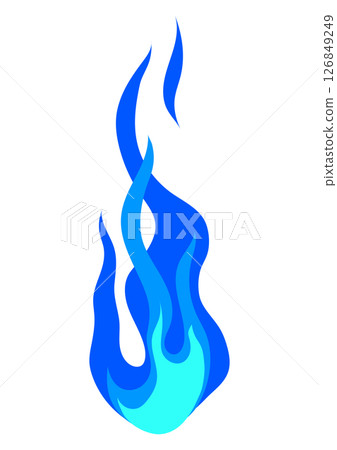 Illustration of stylized fire or flame. Burning blue magic fire or bonfire. Illustration of stylized fire or flame. Burning blue magic fire or bonfire. 126849249