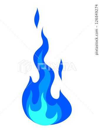 Illustration of stylized fire or flame. Burning blue magic fire or bonfire. Illustration of stylized fire or flame. Burning blue magic fire or bonfire. 126849274