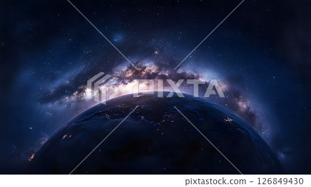 Planet and starry sky background material Planet and starry sky background material 126849430