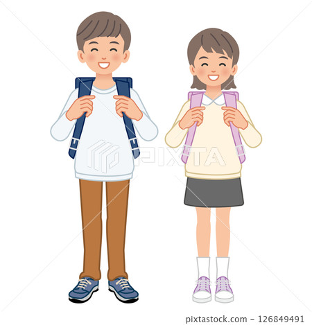 Elementary school girls and men 126849491