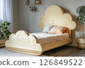 Cloud Shaped Wooden Kids Bed - Cozy and Creative Design 126849522
