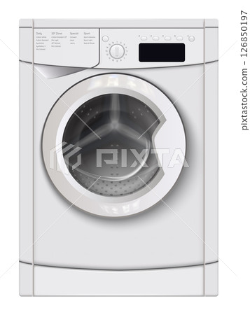 Realistic washing machine mockup set with isolated front views of laundry machines with closed door vector illustration Realistic washing machine mockup set with isolated front views of laundry machines with closed door vector illustration 126850197