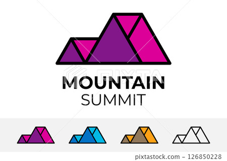 Mountain summit design for brand identity, modern and abstract element for business 126850228