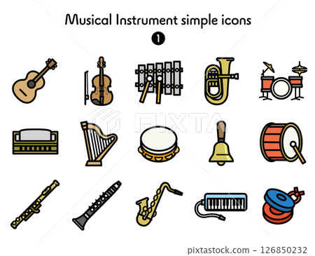 簡單圖示集樂器 1 簡單圖示集樂器 1 126850232