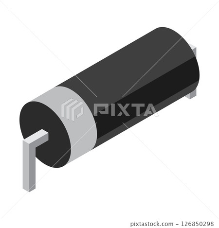 Diode electronic component. Diode icon. Isometric diode. Isometric electronic component. Vector illustration 126850298