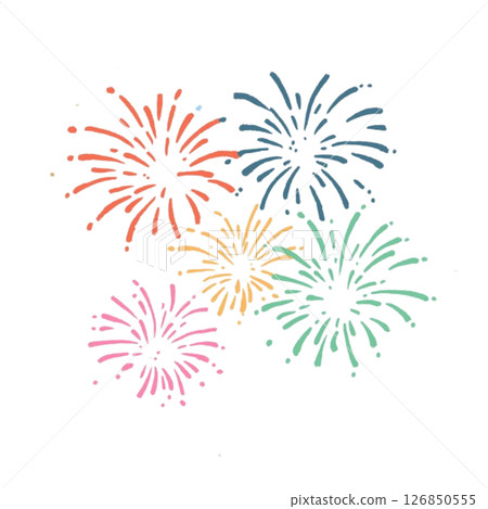 五彩繽紛的煙火插圖、圖標、素材、無背景 126850555