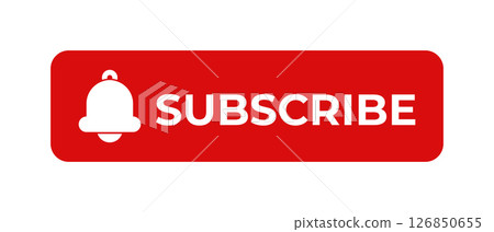 Red button subscribe of channel. Subscribe button in flat style. Subscribe red button and notification bell. Vector illustration Red button subscribe of channel. Subscribe button in flat style. Subscribe red button and notification bell. Vector illustration 126850655