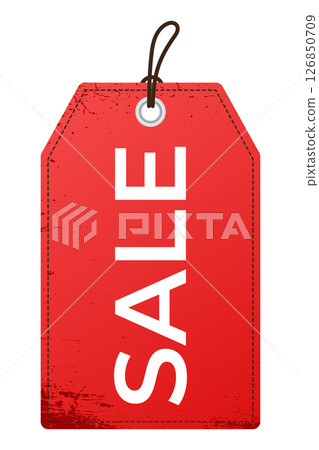 Red sale tag. Red color label or tag for sale. Price tag. Vector illustration 126850709