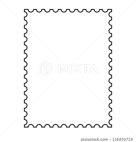 Blank postage stamp. Clean postage stamp template. Postage stamp border. Mockup postage stamp. Vector illustration Blank postage stamp. Clean postage stamp template. Postage stamp border. Mockup postage stamp. Vector illustration 126850719