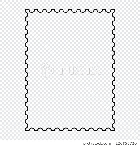Blank postage stamp. Clean postage stamp template. Postage stamp border. Mockup postage stamp. Vector illustration Blank postage stamp. Clean postage stamp template. Postage stamp border. Mockup postage stamp. Vector illustration 126850720