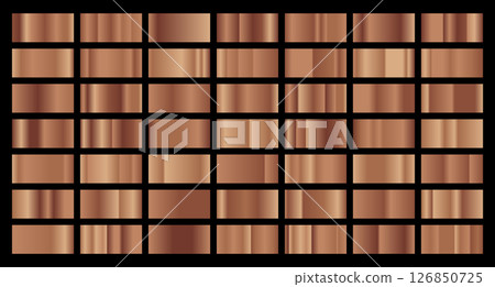 Set of bronze texture background. Bronze background texture. Steel metal background templates. Metal gradient collection. Vector illustration 126850725