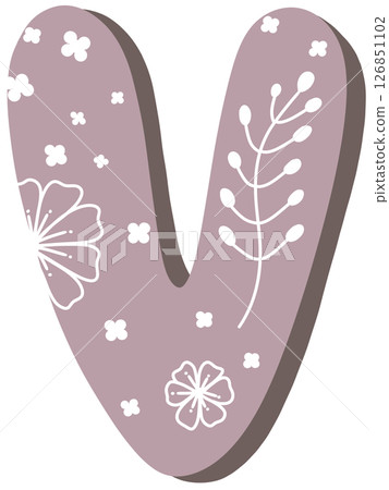 drawing of pink alphabet in floral pattern A to Z drawing of pink alphabet in floral pattern A to Z 126851102