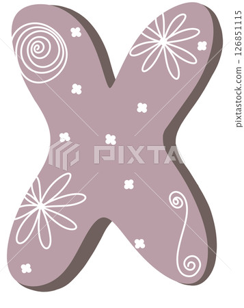 drawing of pink alphabet in floral pattern A to Z drawing of pink alphabet in floral pattern A to Z 126851115