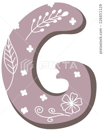 drawing of pink alphabet in floral pattern A to Z drawing of pink alphabet in floral pattern A to Z 126851129