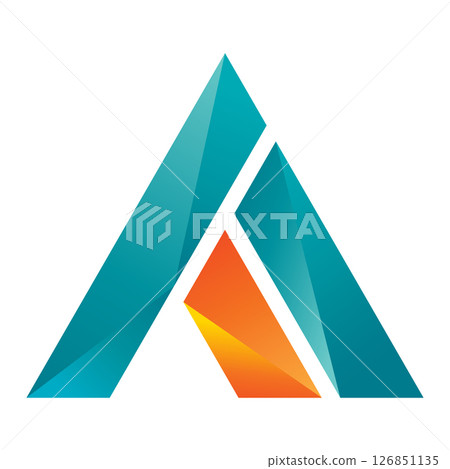 Modern geometric letter A logo. A initials triangle line logo 126851135