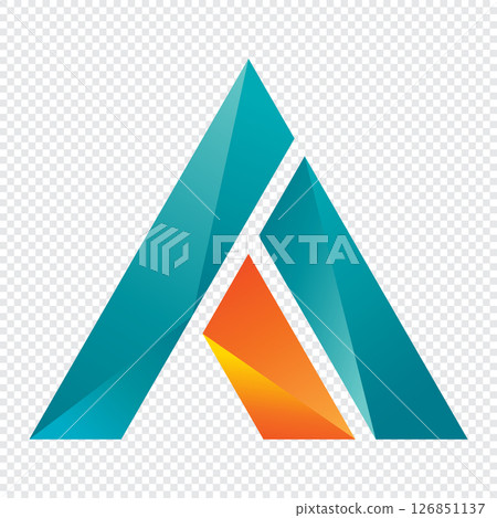 Modern geometric letter A logo. A initials triangle line logo 126851137