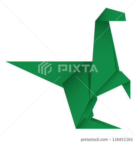 Dinosaur origami. Abstract dinosaur origami logo design. Animal origami. Paper origami. Vector illustration 126851163