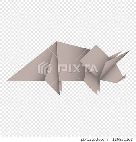Dinosaur origami. Abstract dinosaur origami logo design. Animal origami. Paper origami. Vector illustration 126851168