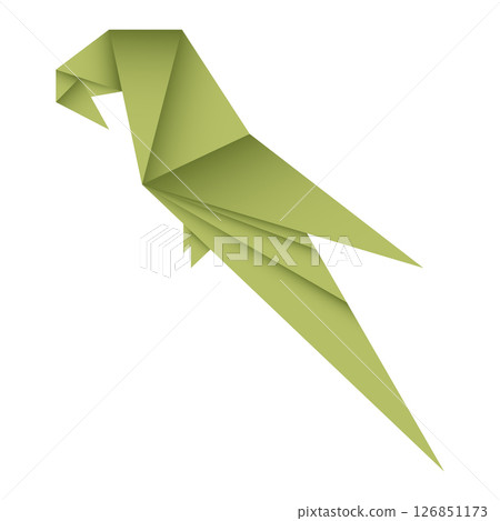 Parrot origami. Abstract parrot origami logo design. Animal origami. Paper origami. Vector illustration 126851173
