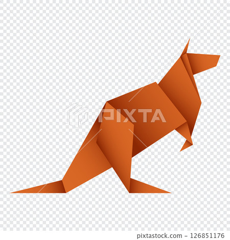 Kangaroo origami. Abstract kangaroo origami logo design. Animal origami. Paper origami. Vector illustration Kangaroo origami. Abstract kangaroo origami logo design. Animal origami. Paper origami. Vector illustration 126851176