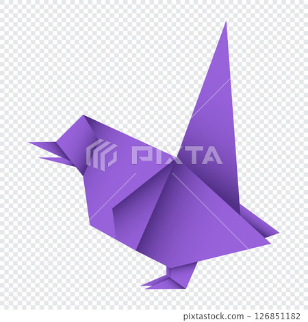 Bird origami. Abstract bird origami logo design. Animal origami. Paper origami. Vector illustration 126851182