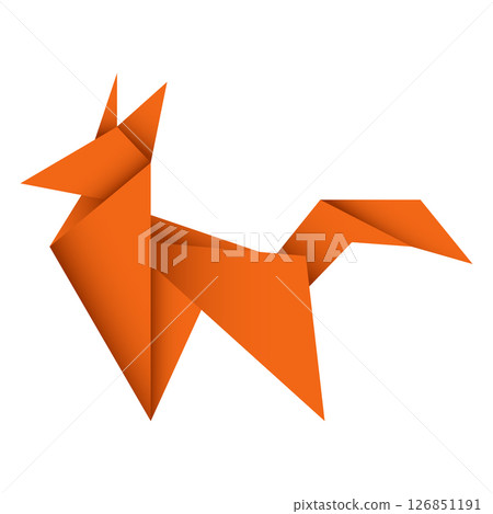 Fox origami. Abstract fox origami logo design. Animal origami. Paper origami. Vector illustration Fox origami. Abstract fox origami logo design. Animal origami. Paper origami. Vector illustration 126851191