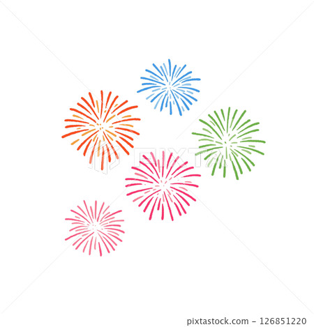 煙火插畫，圖標，素材，無背景，色彩鮮豔 126851220