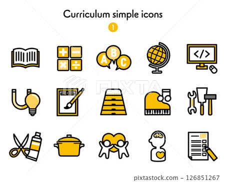 簡單的圖標集合科目和課程 126851267