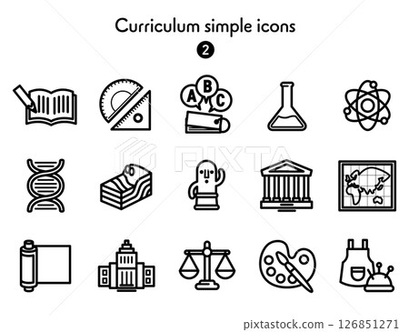 簡單的圖標集合科目和課程 簡單的圖標集合科目和課程 126851271