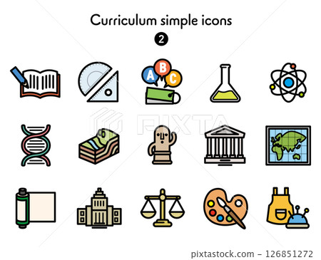 簡單的圖標集合科目和課程 簡單的圖標集合科目和課程 126851272
