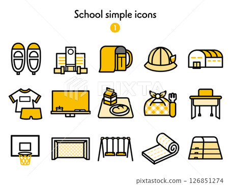 簡單圖示集合學校 126851274