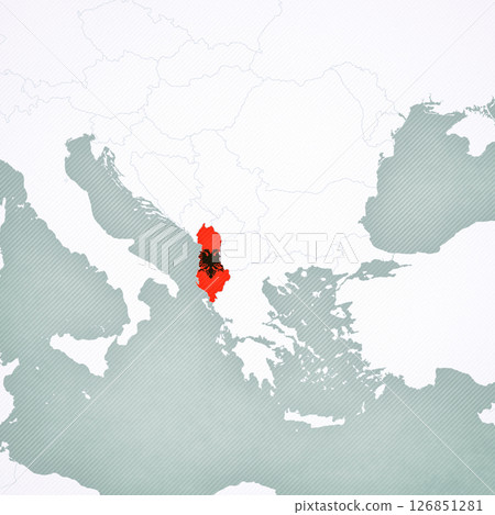 Map of Balkans - Albania 126851281