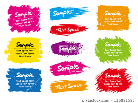 A set of 11 colorful, rough-brushed grunge frames A set of 11 colorful, rough-brushed grunge frames 126851585