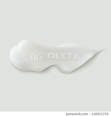 Skincare creamy wavy texture smear beauty products lotion realistic 3d vector illustration Skincare creamy wavy texture smear beauty products lotion realistic 3d vector illustration 126851739