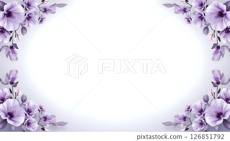 Soft Lavender Floral Background With Center Space 126851792