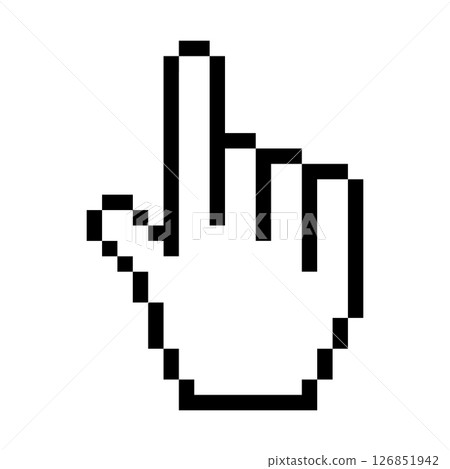 Pixel hand cursor icon. Hand clicking icon. Finger cursor icon. Cursor icon. Vector hand pointer Pixel hand cursor icon. Hand clicking icon. Finger cursor icon. Cursor icon. Vector hand pointer 126851942