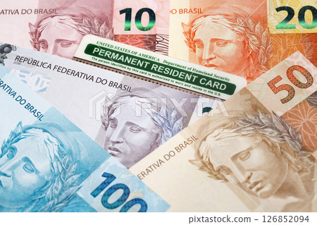 American Permanent Resident Card on Brazilian real American Permanent Resident Card on Brazilian real 126852094
