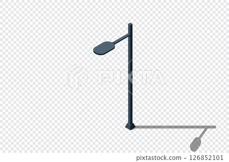 Isometric of light lamp pillar. Isometric street light. Isometric icon of a park light. Light pillar icon. Isometric outdoor lighting 126852101
