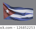 Waving flag of the Republic of Cuba. Vector. 126852253