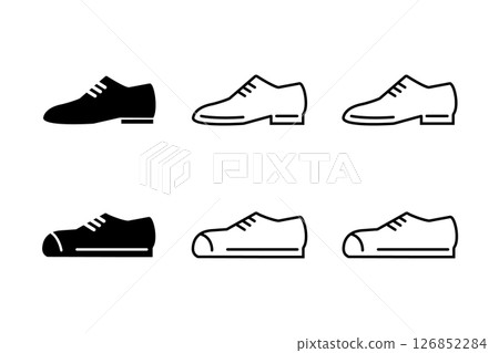Leather shoes and sneakers icon set 126852284