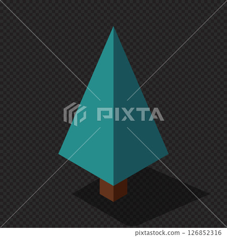 Isometric vector tree at night. Tree isometric elements. Isometric tree element for landscape design. Park element Isometric vector tree at night. Tree isometric elements. Isometric tree element for landscape design. Park element 126852316